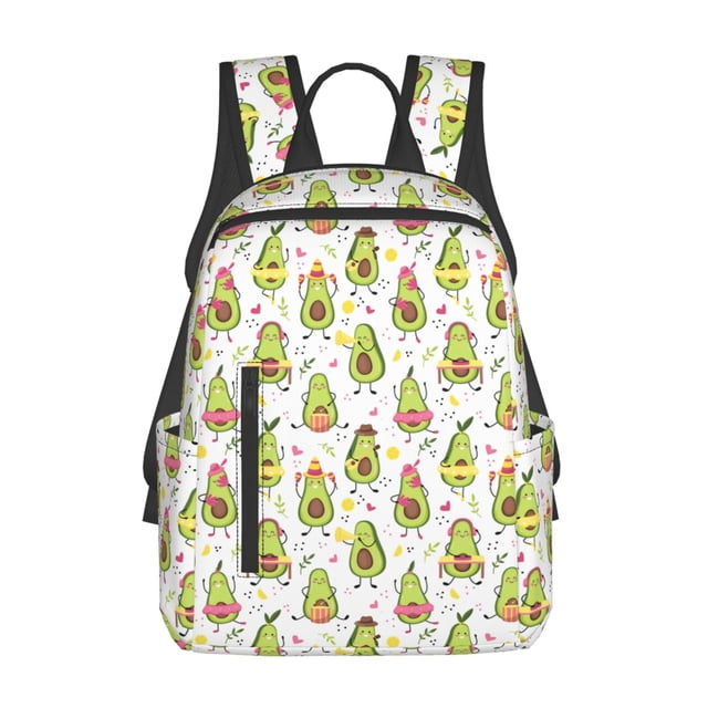 Balery Avocado Playing Music Mochila ligera para hombre y mujer: duradera e impermeable, ideal para la escuela, el trabajo, viajes y uso diario.