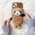 thumbnail image 7 of Compatible with iPhone 14 Pro Cute Case Lovely Plush Furry Cartoon 3D Bear Kickstand for Women and Girls Kawaii Case Soft TPU Shockproof Protective Cover for iPhone 14 Pro, Brown, 7 of 7