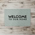 thumbnail image 2 of Creative Products Welcome Green Quatre on Blue 18 x 27 Floor Mat, 2 of 2