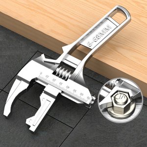 Réversible avec 6 68mm Ouverture de la mâchoire Outil de salle de bain multifonctions Basin Set mince Slim Jaw Robinet réglable Outil tournevis Bit Set Boîtes à outils 4 Jeu de tournevis et de crochet pour étudiants du collège