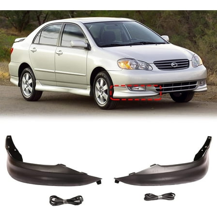 HOUGEET Front Bumper Sport Splitter Lips Spoiler Body Kit Lips Fit for 2003 2004 Toyota Corolla