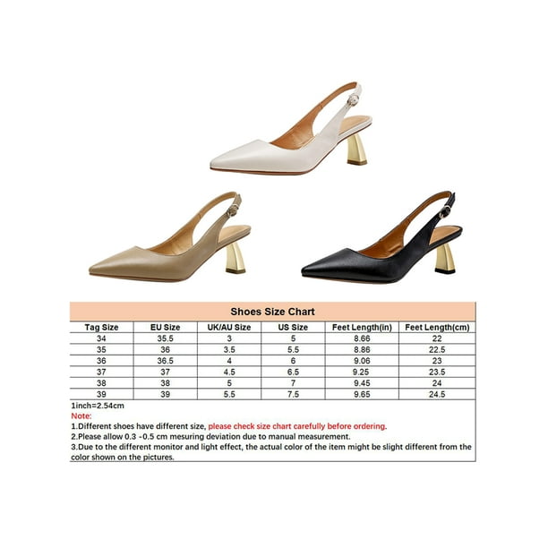 UKAP Womens Slingback Shoes Ankle Strap Heeled Sandals Pointed Toe Dress  Sandal Women Pumps Chunky Heel High Heels Apricot 5 