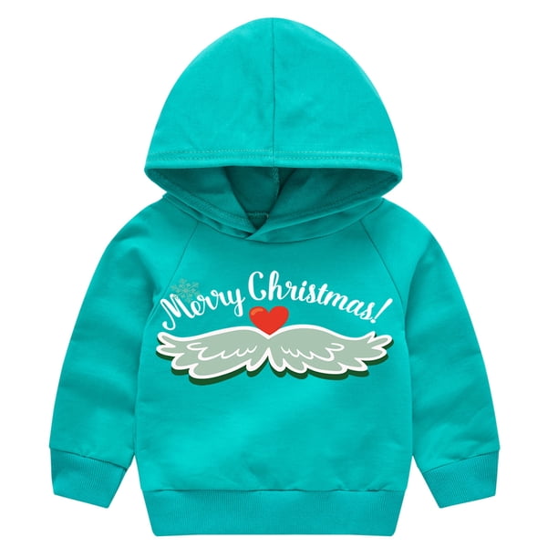 Sudadera Para Niños Pequeños Jersey Estampado Para Niños Suéter Para Niños Y Niñas Chaqueta De Papá Noel Sudadera Navideña De Manga Larga Verde Menta Odeerbi LM103-1154