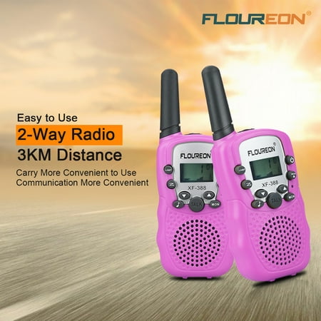 Walkie Talkies for Kids, FLOUREON 22 Channel Two-Way Radio Best for Kids Long Range 3000M Handheld Outdoor Interphone/Portable Toy Radio Transceiver(2
