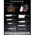 thumbnail image 4 of WILDMOK 9 Pcs Knife Block Set, Kitchen Knife Set with Block Wooden, German Stainless Steel Sharp Chef Knife Set with Bone Chopper, 4 of 8