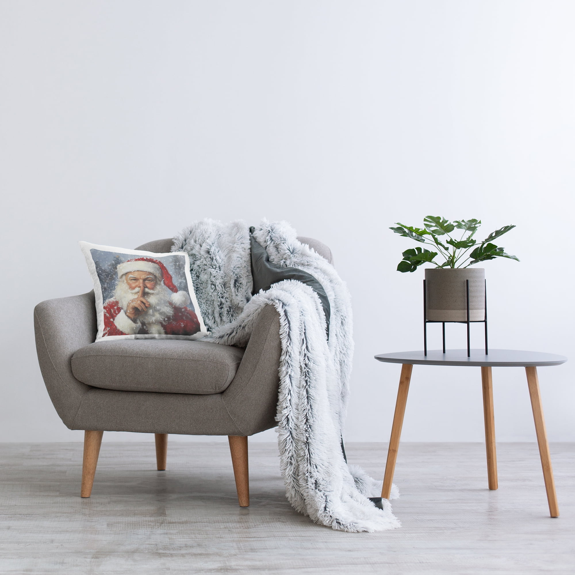 Stupell Industries Secret Santa Shh Decorative Printed Throw Pillow, design by Petal Prints Design