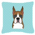 thumbnail image 2 of Caroline's Treasures BB1223PW1818 Checkerboard Pink Boxer Canvas Fabric Decorative Pillow , 18H x18W, multicolor, 2 of 3