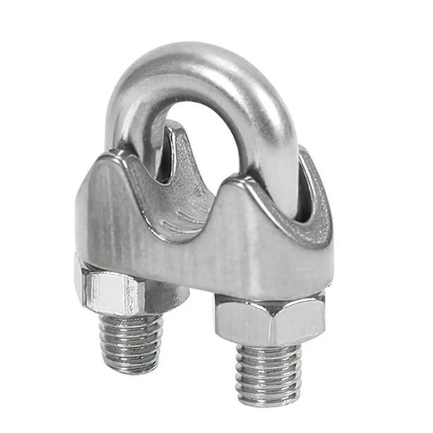 Clip De Cuerda De Alambre Con Rosca Antideslizante Abrazadera De Fijación En Forma De U Sujetador De Perno En U De Acero Inoxidable A Prueba De Herrumbre Para Maquinaria De Muelle De Barco,5 Uds M3 Inevent TO005352-08
