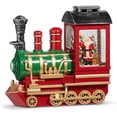 thumbnail image 1 of RAZ Importe Père Noël et Cardinal Musical Éclairé Rouge et Vert 8,75 x 8,25 Plastique et Résine Paillettes Train d'Eau Décoration de Table Décor Joue Mélodies Classiques de Noël, 1 of 1