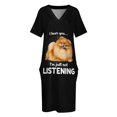 thumbnail image 4 of Pomeranian I hear you not listening Loose Pocket Dress summer clothes for women long dresses for women Evening dresses, 4 of 7