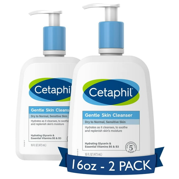 Cetaphil Face Wash, Hydrating Gentle Skin Cleanser For Dry To Normal Sensitive Skin, 16 Oz 2 Pack, Fragrance Free, Soap Free And Non-Foaming