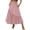 Pink, variant on Purcolt Women High Waisted Knee-Length Skirt Solid Color Casual Skirts A-Line Elastic Waist Skirt