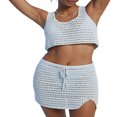 thumbnail image 1 of Women‘s Beachwear Set  Crochet Hollow Out Tank Tops + Skirt Set, 1 of 6