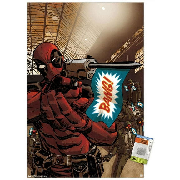 Marvel Comics - Deadpool - Bang Wall Poster with Push Pins, 22.38 x 34