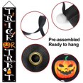 thumbnail image 3 of Decoraciones al aire libre – Trick or Treat Hocus Pocus grandes pancartas de brujas para porche – para puerta delantera exterior patio guirnalda suministros de fiesta – naranja negro Xemadio WRQX-565, 3 of 5