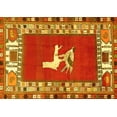 thumbnail image 1 of Ahgly Company Machine Washable Indoor Rectangle Persian Yellow Traditional Area Rugs, 4' x 6', 1 of 4