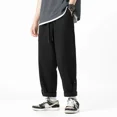 thumbnail image 3 of Pantalones cargo para hombre, rectos, negros, anchos, de alta calidad, estilo callejero, Y2k, informales, vintage, largos, estilo emo, Harajuku, 3 of 5