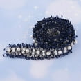 thumbnail image 2 of Abbracc 1 Yard Pearl Beaded Ribbon Lace Sewing on Clothing Decoration Dark blue, 2 of 9