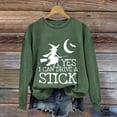 thumbnail image 2 of Certgust Mock Neck Sweatshirt Under $10 Womens Drive A Stick Halloween Witch Print Casual Sweatshirt with Fun Graphic Design, 2 of 4
