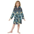 thumbnail image 6 of FORMRS Niños Bathrobe Unisex Hooded Robe Soft Plush Pajamas Sleepwear, Size 10-12T, Dark Mountains, 6 of 7