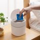 thumbnail image 4 of Mini wastepaper basket desktop wastepaper basket with lid small knob, white, 4 of 5