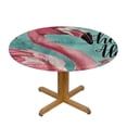 thumbnail image 3 of Orinice Flamingo Crown Self-Love Round Table Cover Stain Resistant Washable Indoor Outdoor Tablecloth Kitchen Dining Wedding Parties 100% Polyester Fiber 42-46, 3 of 8
