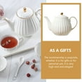 thumbnail image 3 of Ceramic Teapot Edges Tea Pot Ceramic Coffee Pot Milk Dispenser for Home (White), 3 of 8
