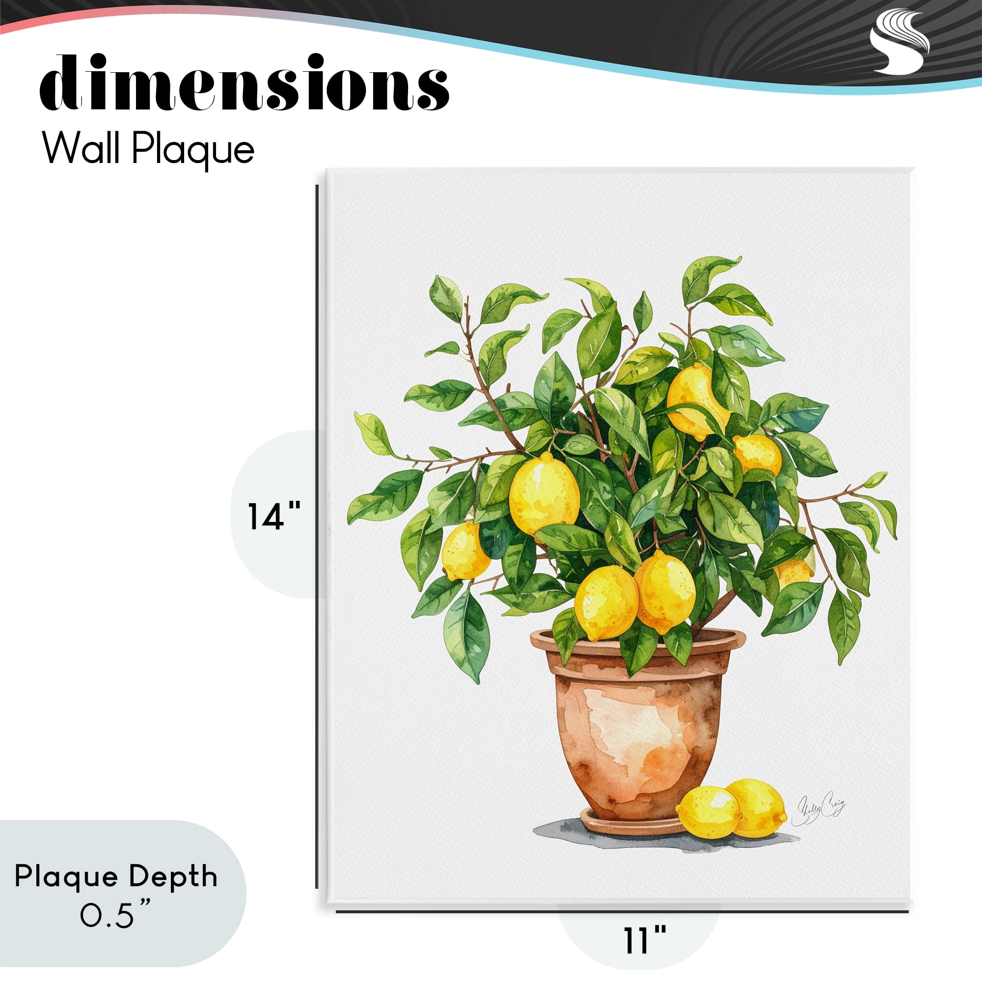 Stupell Industries Potted Lemon Tree Wall Plaque Art, design by Shelly Craig