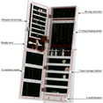 thumbnail image 4 of Jewelry Cabinet Standing Mounted Lockable 61" H Jewelry Armoire With 2 Drawers 6 Shelves 43.3"×10.6" Mirror High Capacity Jewelry Organizer , White, 4 of 7