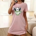 thumbnail image 2 of Aboser Womens Halloween Nightgown Funny Print Mini Sleepdress Casual Short Sleeve Holiday Loungewear Cute Round Neck Nightshirts Loose Fit Sleepwear, 2 of 6