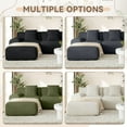 thumbnail image 4 of Muumblus 113" L-Shaped Modular Sectional Sofa, Oversized Corduroy Cloud Couch for Living Room, Beige, 4 of 12