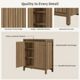 thumbnail image 5 of SICOTAS 29.1"W Mid Century Modern Sideboard Buffet Cabinet Set of 3 with Fluted Doors, Small Farmhouse Credenza with Adjustable Shelves Modular Storage Cabinet for Dining Room, Living Room, Walnut, 5 of 9