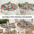 thumbnail image 7 of Pioneer Flower Floral Print Pattern Round Fitted Tablecloth with Elastic Edge,Dining Table Cover Waterproof,Outdoor Round Tablecloth for Camping,Dining,Indoor and Outdoor, 7 of 7