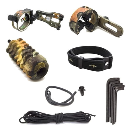 Archery Accessory Upgrade Combo 5-pin Bow Sight, Arrow Rest, Stabilizer, Braided Bow Sling, Peep Sight
