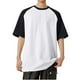 thumbnail image 2 of Blusas y camisas de manga corta y cuello redondo para hombre, blusas casuales de bloque de color con mangas raglán y cuello redondo conciso para hombre., 2 of 5