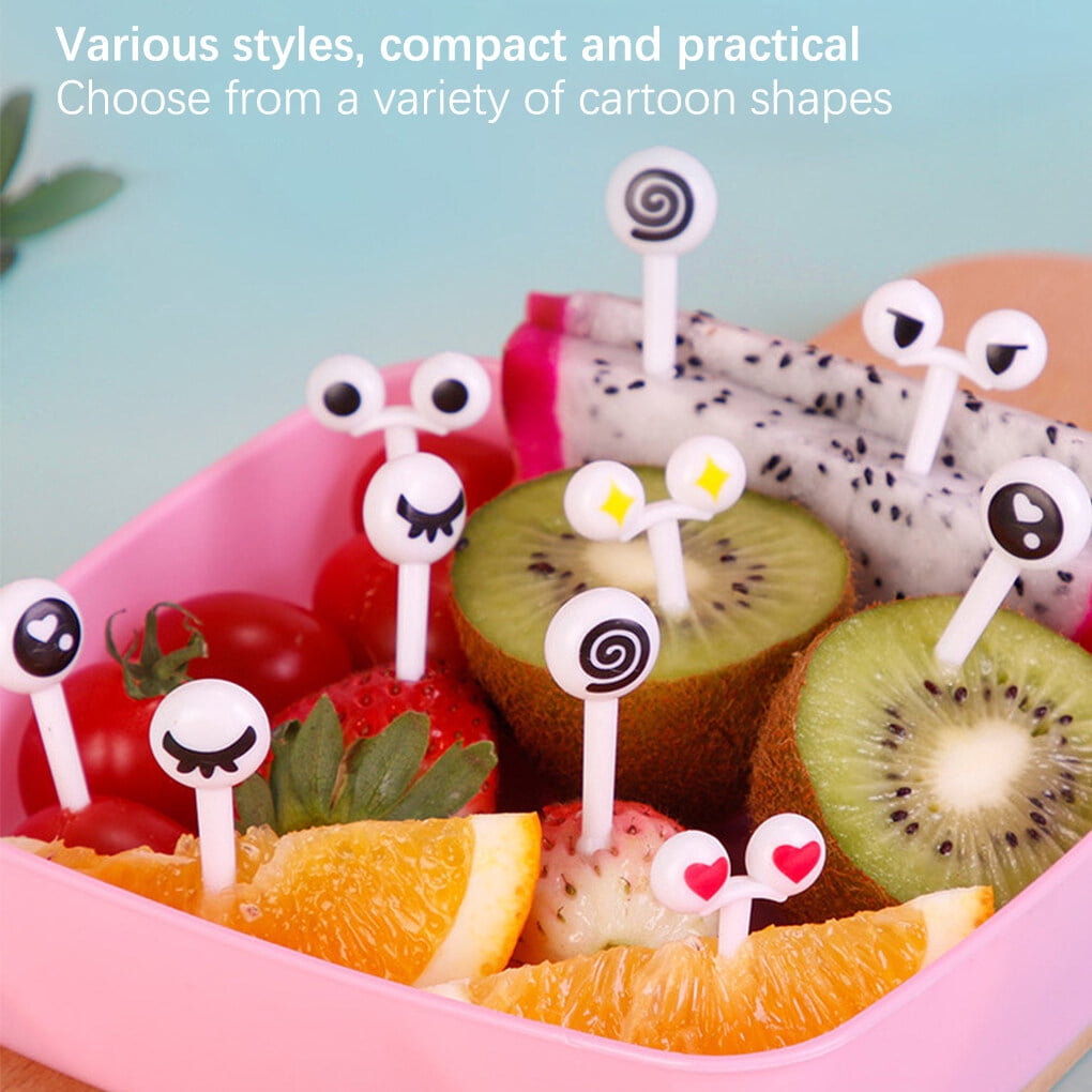 10Pcs)Mini fourchette à fruits de dessin animé pour enfants, Snack