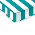 thumbnail image 2 of Jordan Manufacturing 47" x 17" Awning Turquoise Stripe Rectangular Outdoor Settee Swing Bench Cushion with Ties and Welt, 2 of 9