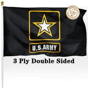 US Army Flag 3 Ply Double Sided 3x5ft Outdoor Banner Vivid Color Decoration with Brass Grommets