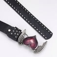thumbnail image 4 of Jiibva Unisex Red Heart Goth Belts Punk Studded Rivet Waist Belt Y2K Western PU Leather Belts, 4 of 7