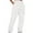White, variant on yunLCZ Women's Straight Leg Pants High Wa Ladies' Solid Drawstring Elastic Waist Pocket Pants Slacks