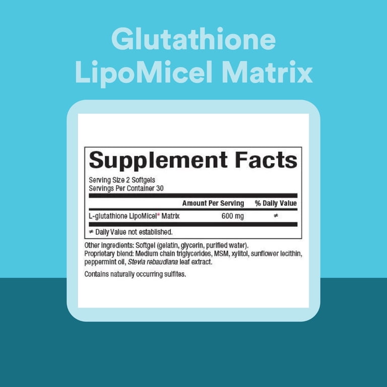 Natural Factors Glutathione LipoMicel Matrix, 300 mg, Offers Higher Absorption & Powerful Antioxidant Support, 60 Softgels