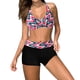 thumbnail image 1 of Traje de baño de dos piezas con tiras en la espalda y estampado conservador para mujer Traje de baño OAVQHLG3B Store  lin121212, 1 of 3