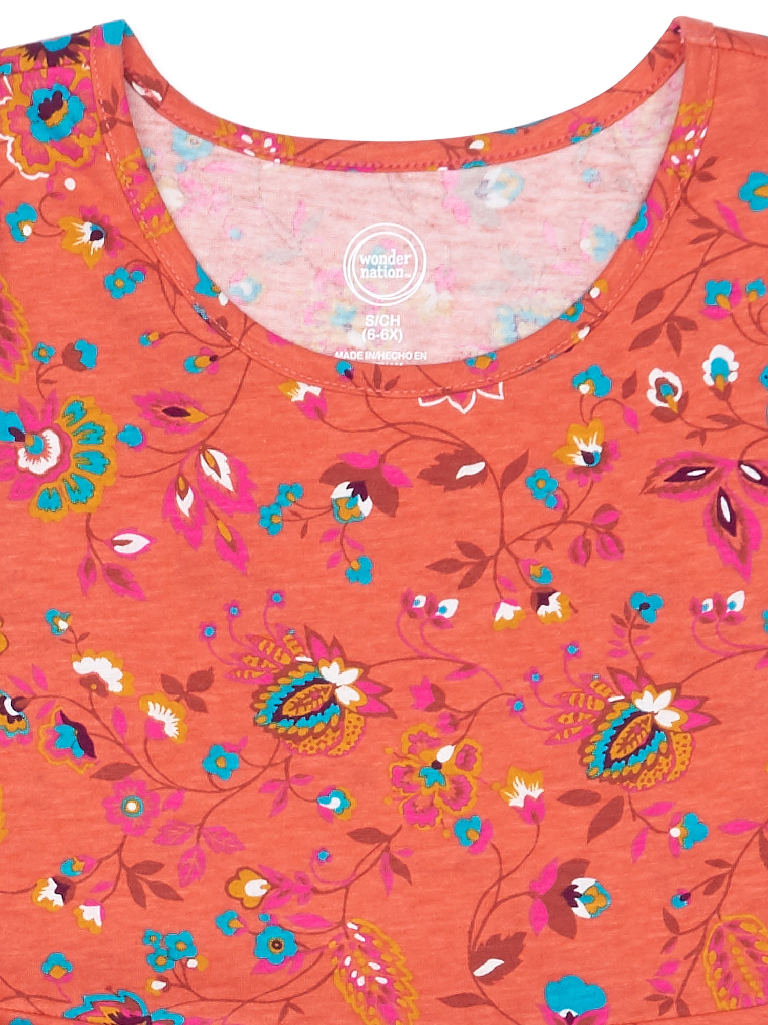 Wonder Nation Girls Floral Dress, Sizes 4-18 & Plus