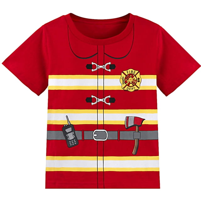 Disfraz de bombero para Halloween de Shirt COSLAND, rojo, 2T