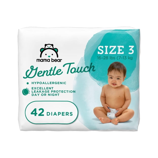 Pañales Mama Bear Gentle Touch hipoalergénicos, tamaño 3 x 42