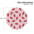 thumbnail image 2 of Honeii Watermelon Ice Cream print Leather Coaster Set of 4, ideal for safeguarding your furniture from drinks spills and effortless cleanup-Octagon, 2 of 6