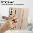 thumbnail image 5 of Allytechgroup Wallet Phone Case for Samsung Galaxy A53 5G with Credit Card Slot, PU Leather Phone Case RFID Blocking Stand Shockproof Full Body Protective Bumper for Women Girls, Khaki, 5 of 10