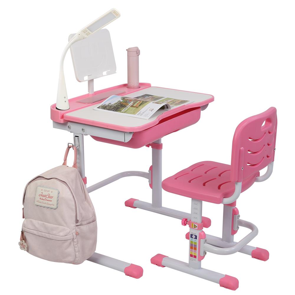 Ktaxon Kids Desk and Chair Set Height Adjustable Children Study Table with Light, Ergonomic Design - image 2 of 12