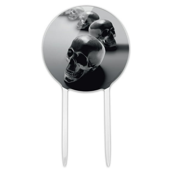 Acrylic Metal Skulls Skeletons Cake Topper Party Decoration for Wedding Anniversary Birthday Graduation