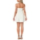 thumbnail image 3 of Vestido de mujer Inspire Chic con escote corazón, sin mangas, con cremallera, mini y de corte acampanado, color beige y blanco, talla XL, 3 of 6